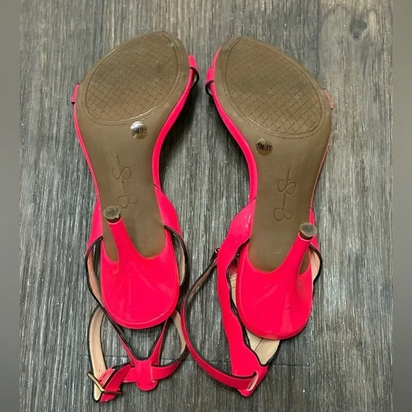 Jessica Simpson Pink Scallop Heels | Size 7M / 37 | Strappy Open Toe - Picture 12 of 12